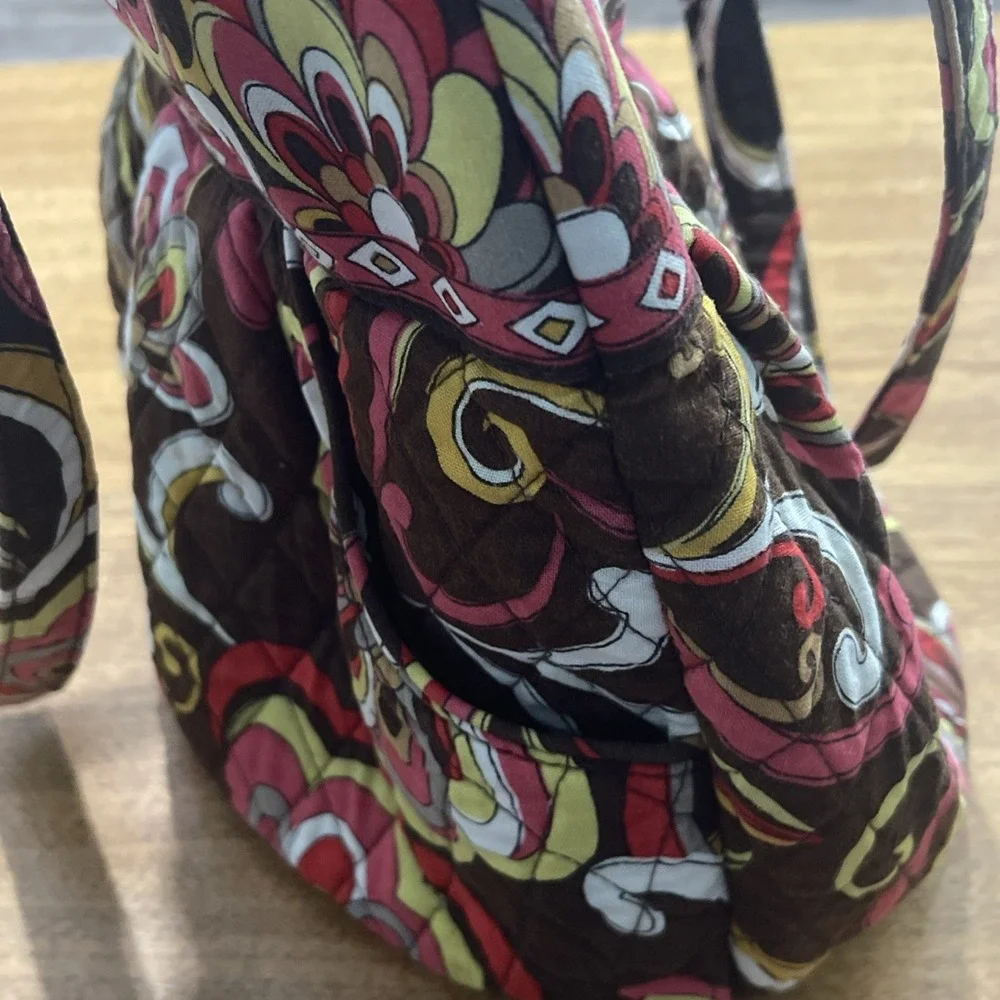 Vera‎ Bradley Morgan Puccini Tote Bag Purse Hobo Brown Paisley Floral W / Wallet - Picture 9 of 14